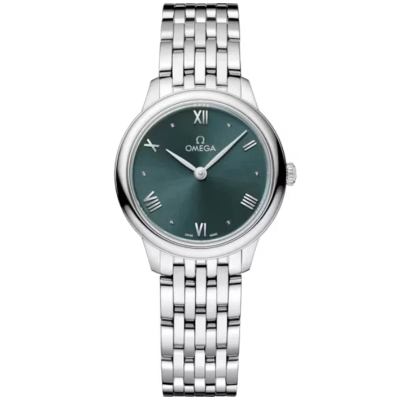 DE VILLE PRESTIGE 27 MM STAINLESS STEEL WITH GREEN DIAL - Omega