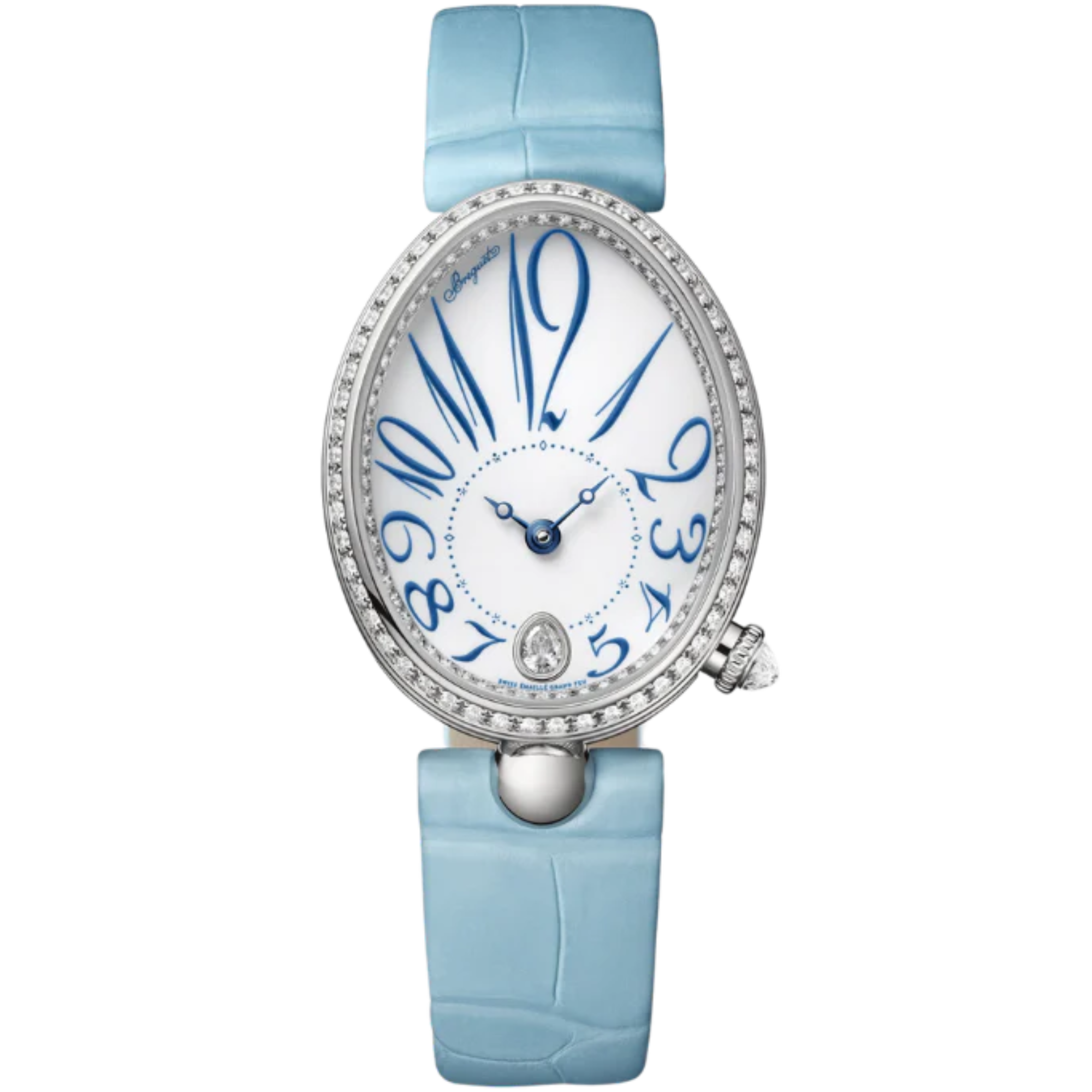 REINE DE NAPLES 8918 36 MM WHITE GOLD WITH WHITE "GRAND FEU" ENAMEL DIAL - Breguet