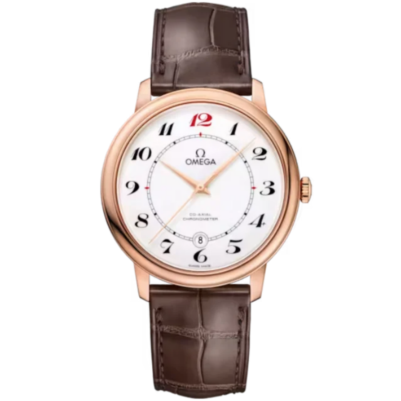 DE VILLE PRESTIGE 50TH ANNIVERSARY 39 MM RED GOLD WITH WHITE DIAL - Omega