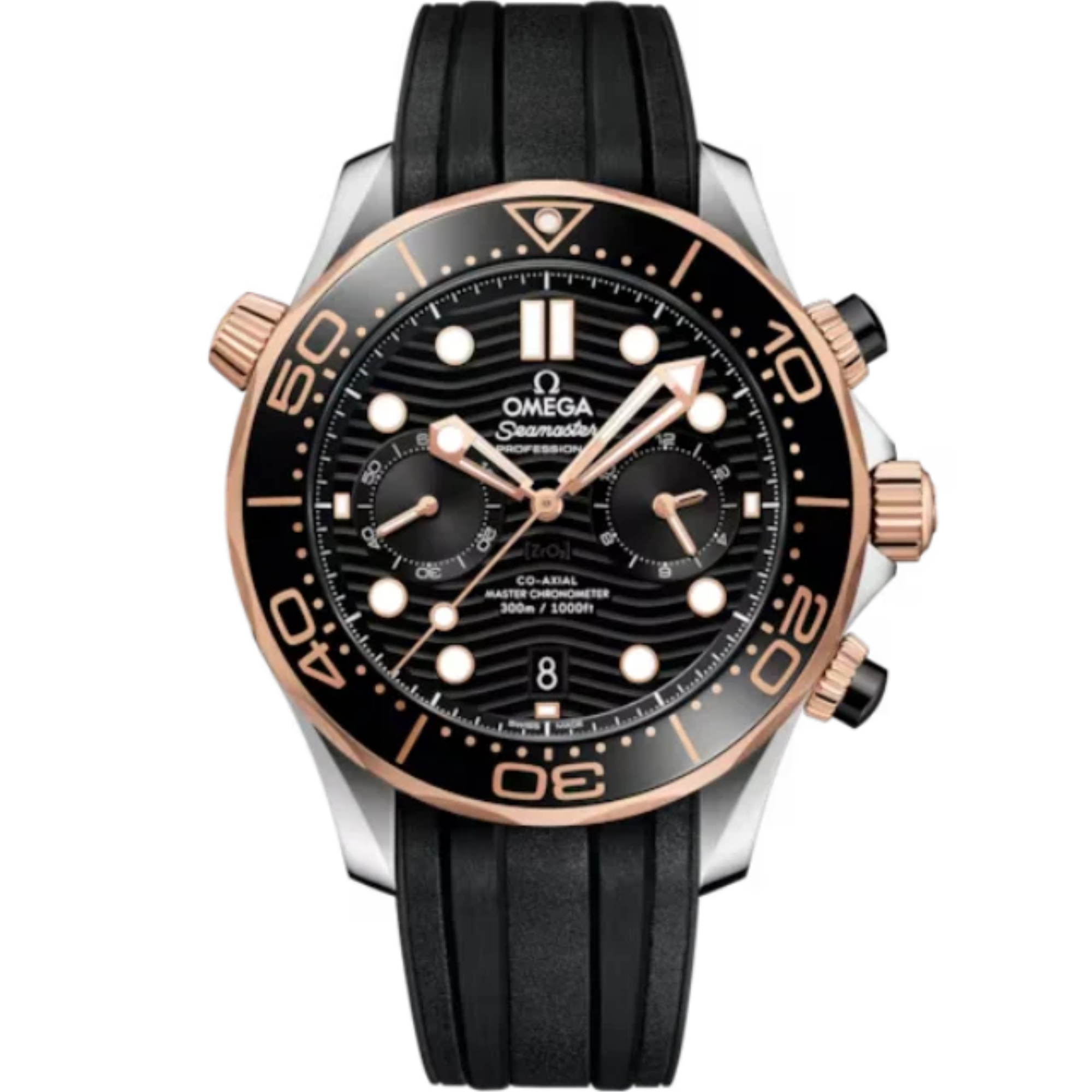 SEAMASTER DIVER 300M 44 MM STAINLESS STEEL - SEDNA™ GOLD WITH BLACK DIAL - Omega
