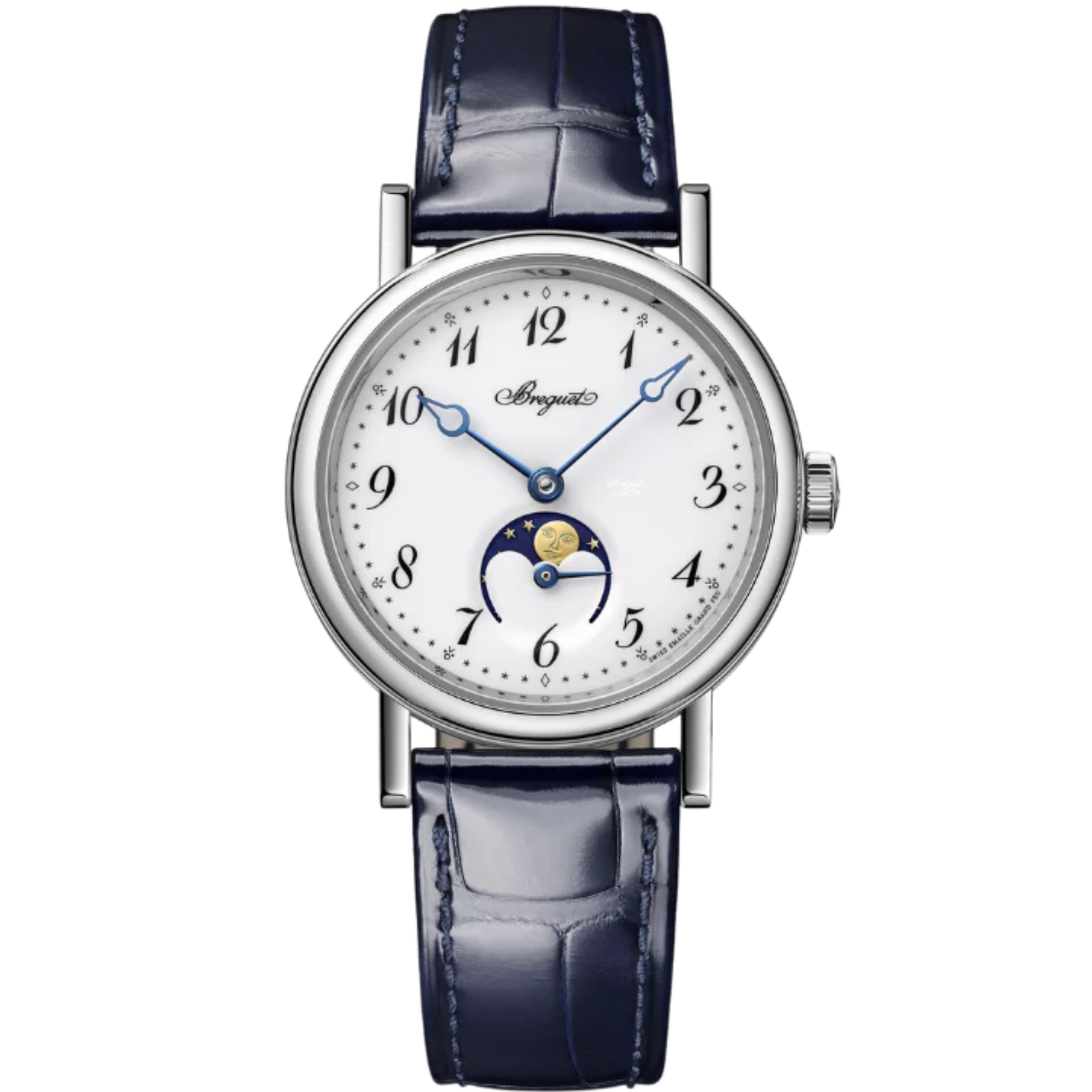 CLASSIQUE DAME 9087 30 MM WHITE GOLD WITH WHITE "GRAND FEU" ENAMEL DIAL - Breguet