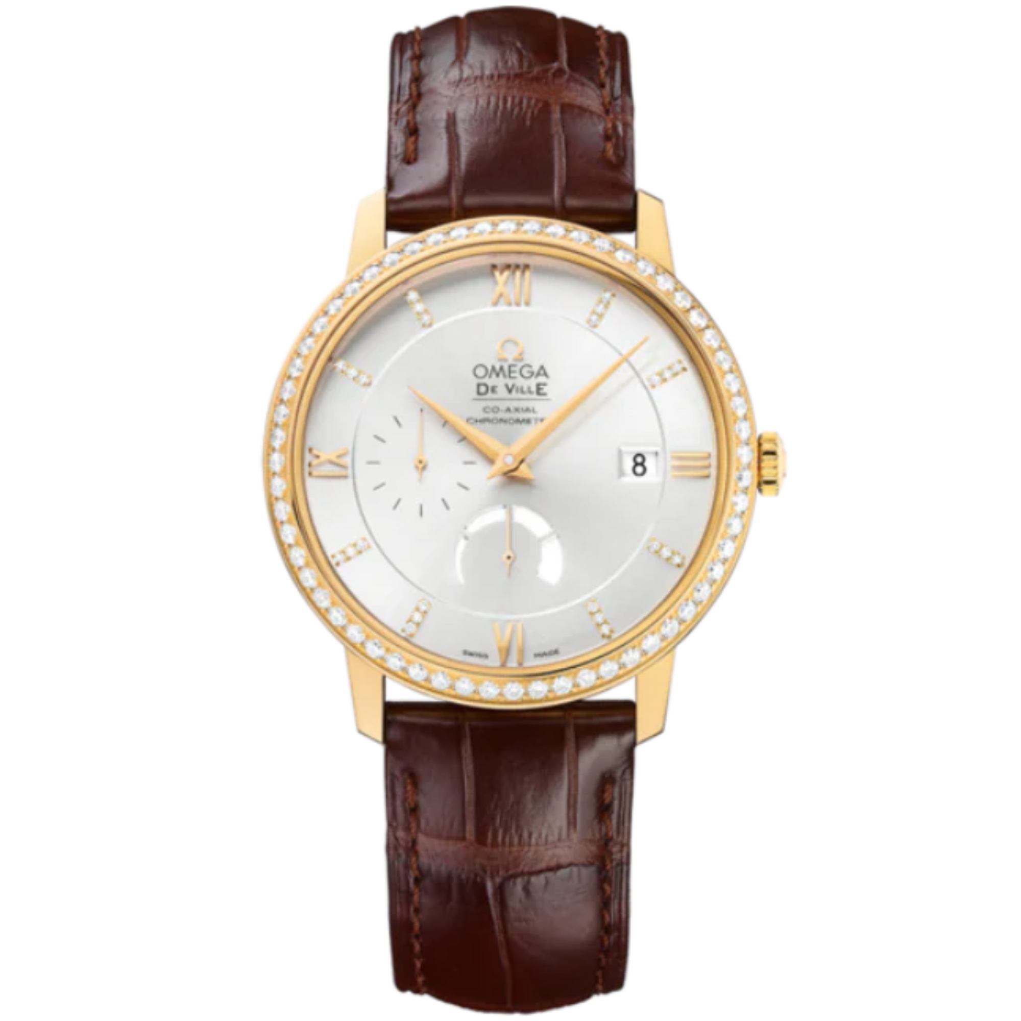 DE VILLE PRESTIGE 39 MM YELLOW GOLD WITH SILVER DIAL - Omega