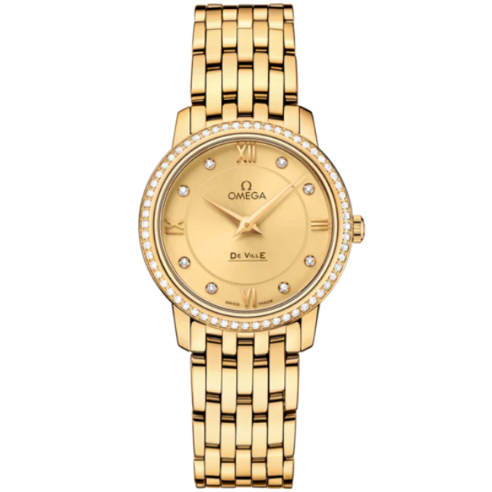 DE VILLE PRESTIGE 27 MM YELLOW GOLD WITH YELLOW DIAL - Omega