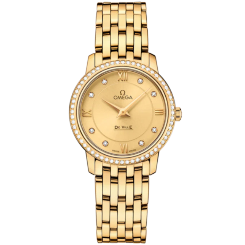 DE VILLE PRESTIGE 27 MM YELLOW GOLD WITH YELLOW DIAL - Omega