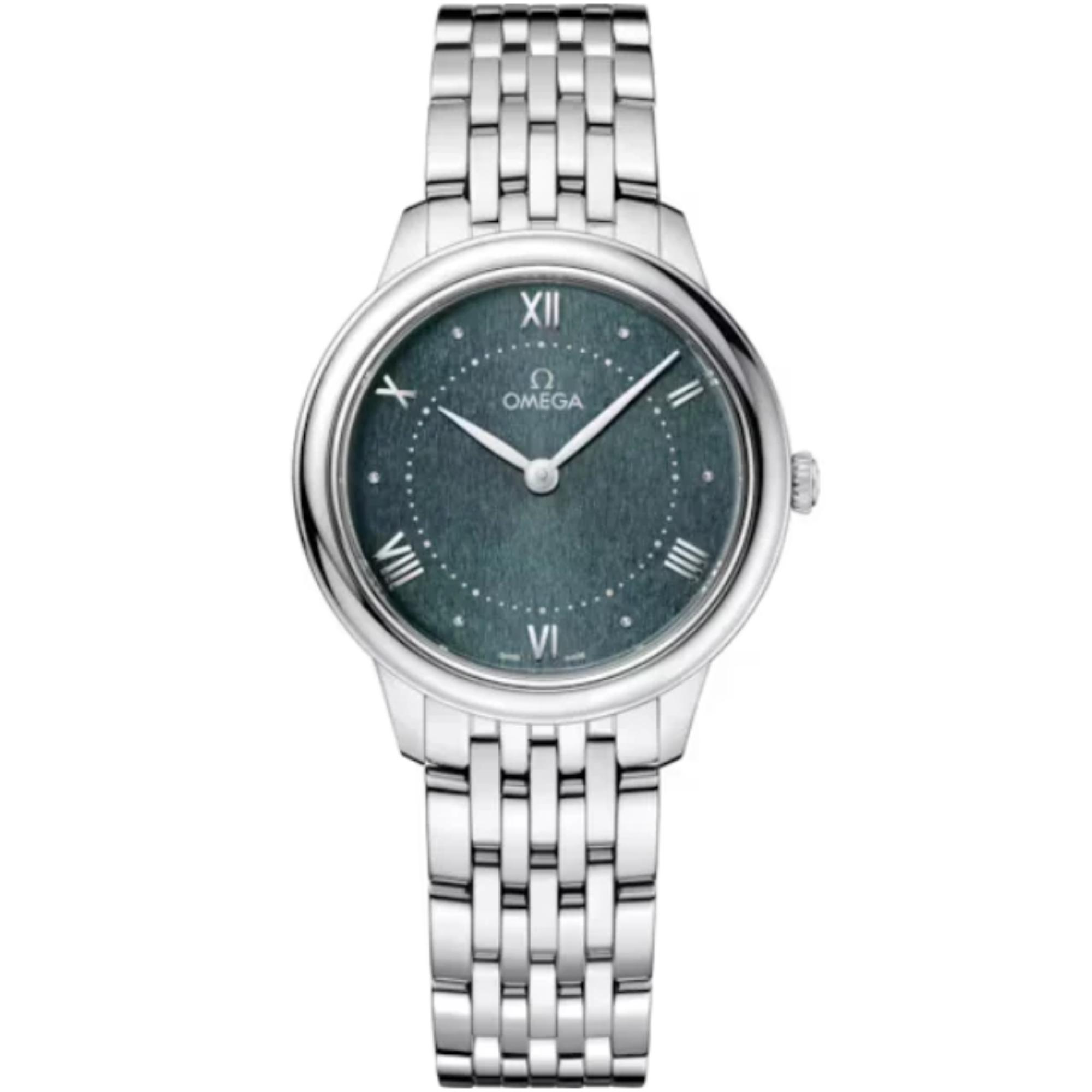DE VILLE PRESTIGE 30 MM STAINLESS STEEL WITH GREEN DIAL - Omega