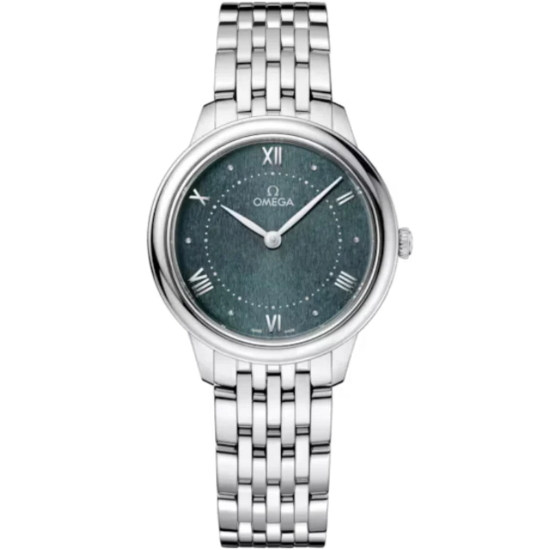 DE VILLE PRESTIGE 30 MM STAINLESS STEEL WITH GREEN DIAL - Omega