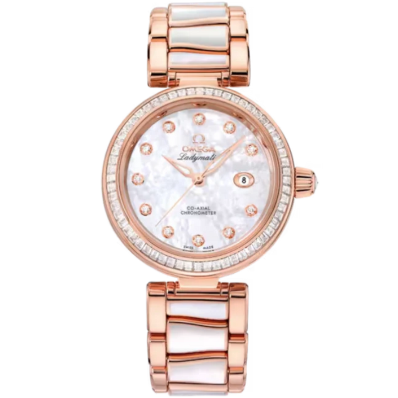 DE VILLE LADYMATIC 34 MM SEDNA™ GOLD WITH MOTHER OF PEARL DIAL - Omega