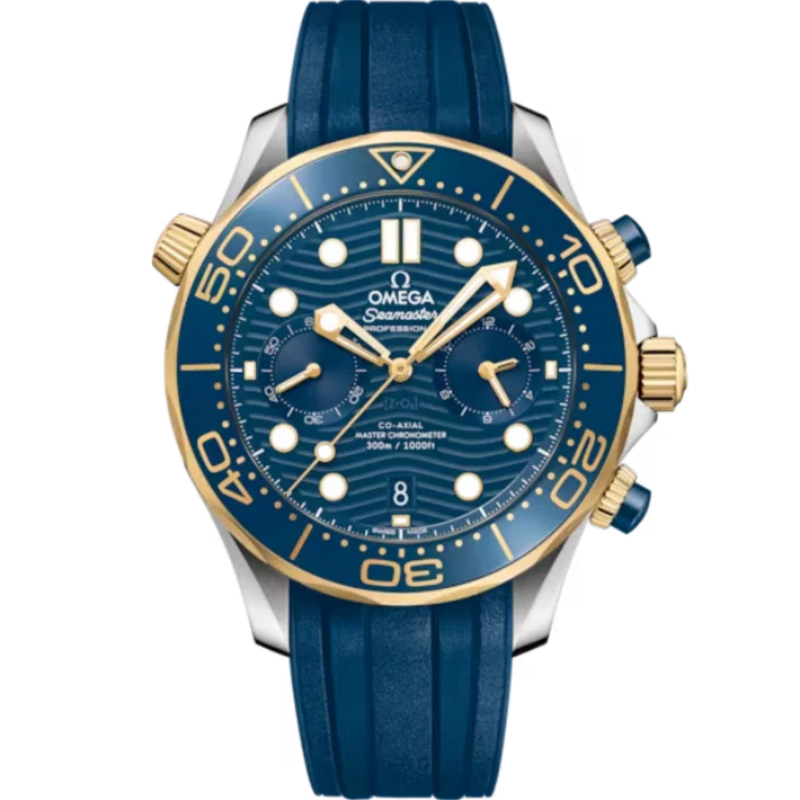 SEAMASTER DIVER 300M 44 MM STAINLESS STEEL - YELLOW GOLD WITH BLUE DIAL - Omega