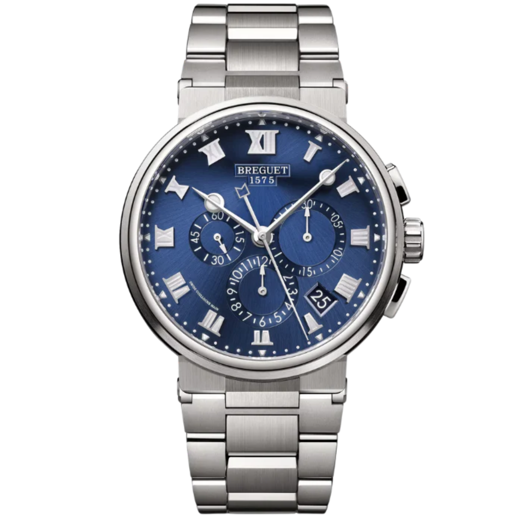 MARINE CHRONOGRAPHE 5527 42 TITANIUM WITH SUNBURST BLUE DIAL - Breguet