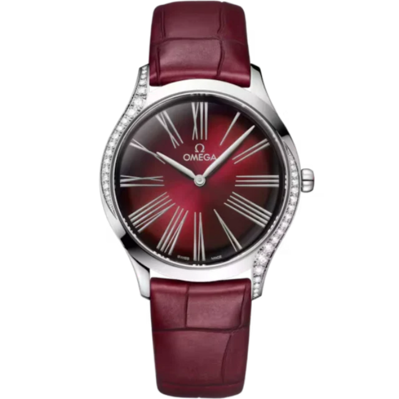 DE VILLE TRÉSOR 36 MM STAINLESS STEEL WITH RED DIAL - Omega