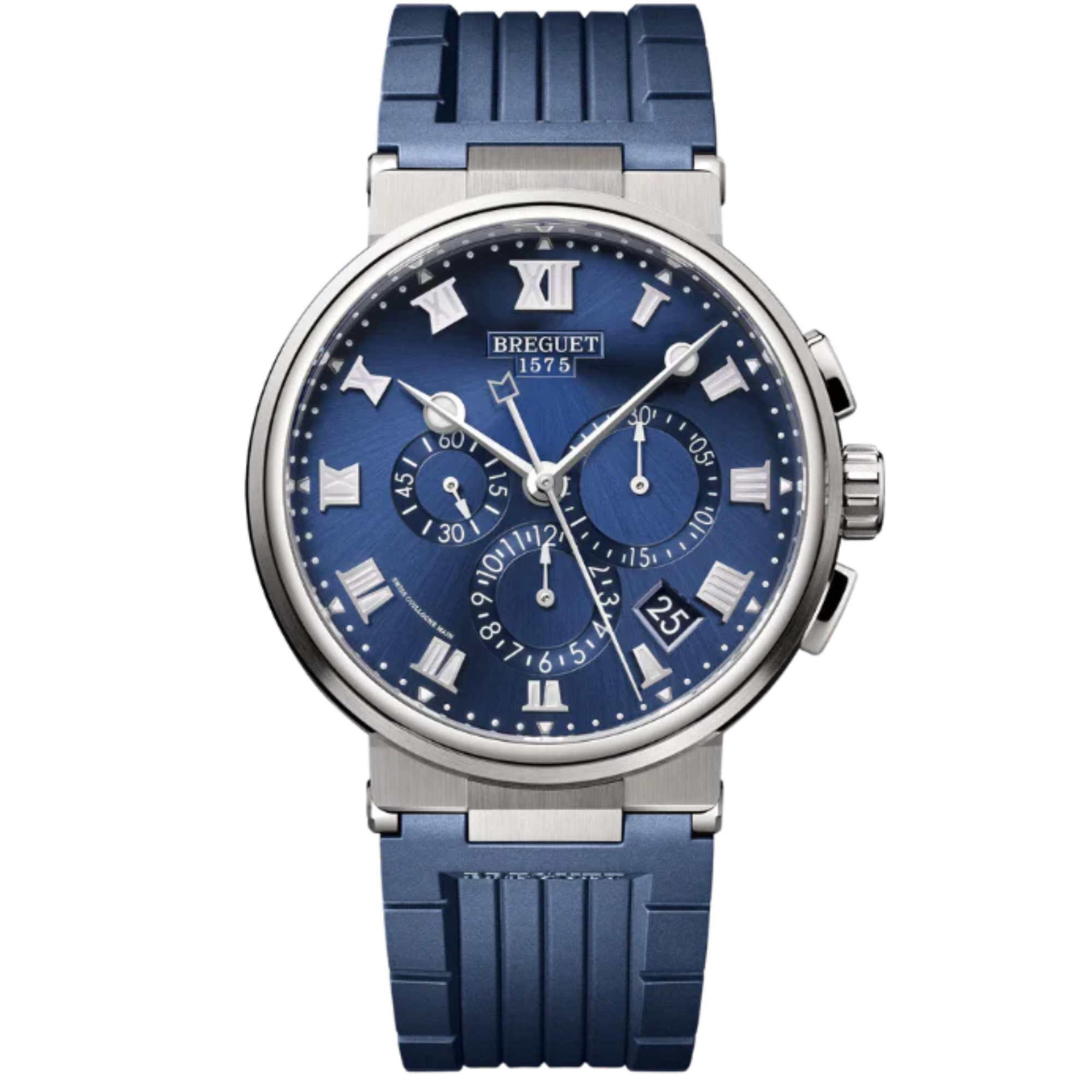 MARINE CHRONOGRAPHE 5527 42 TITANIUM WITH SUNBURST BLUE DIAL - Breguet