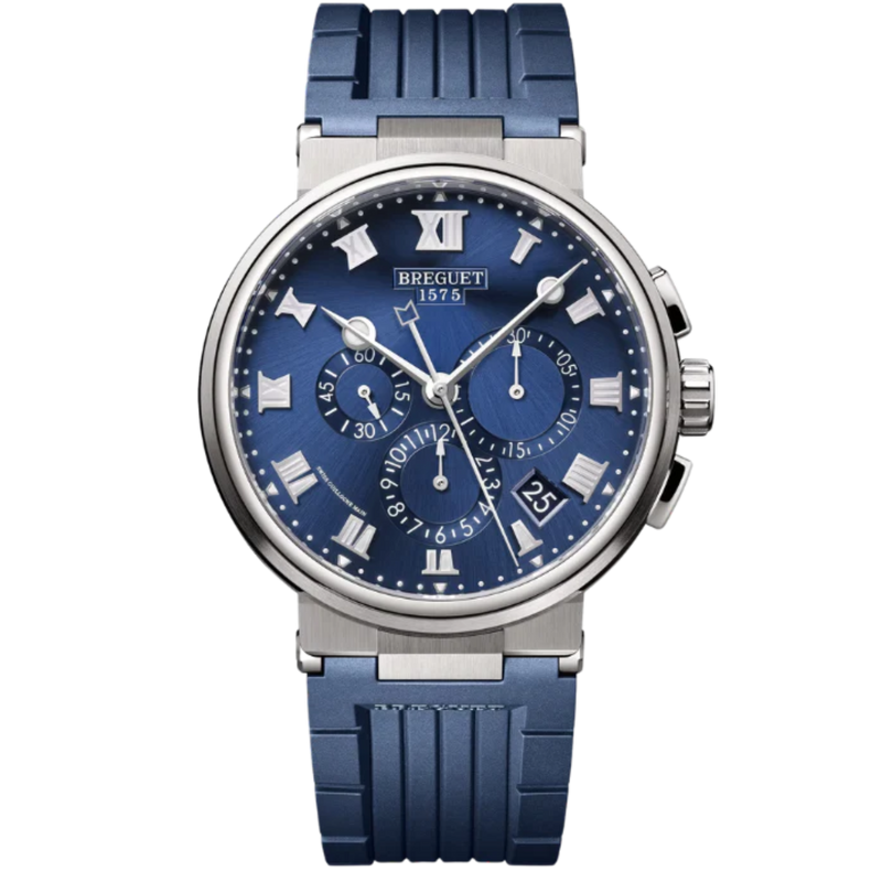 MARINE CHRONOGRAPHE 5527 42 TITANIUM WITH SUNBURST BLUE DIAL - Breguet