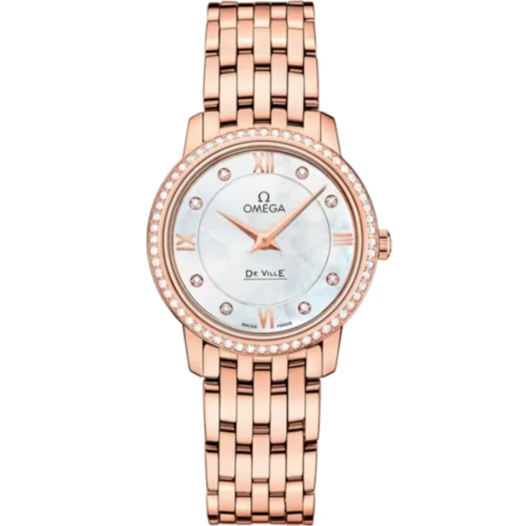 DE VILLE PRESTIGE 27 MM RED GOLD WITH MOTHER OF PEARL DIAL - Omega