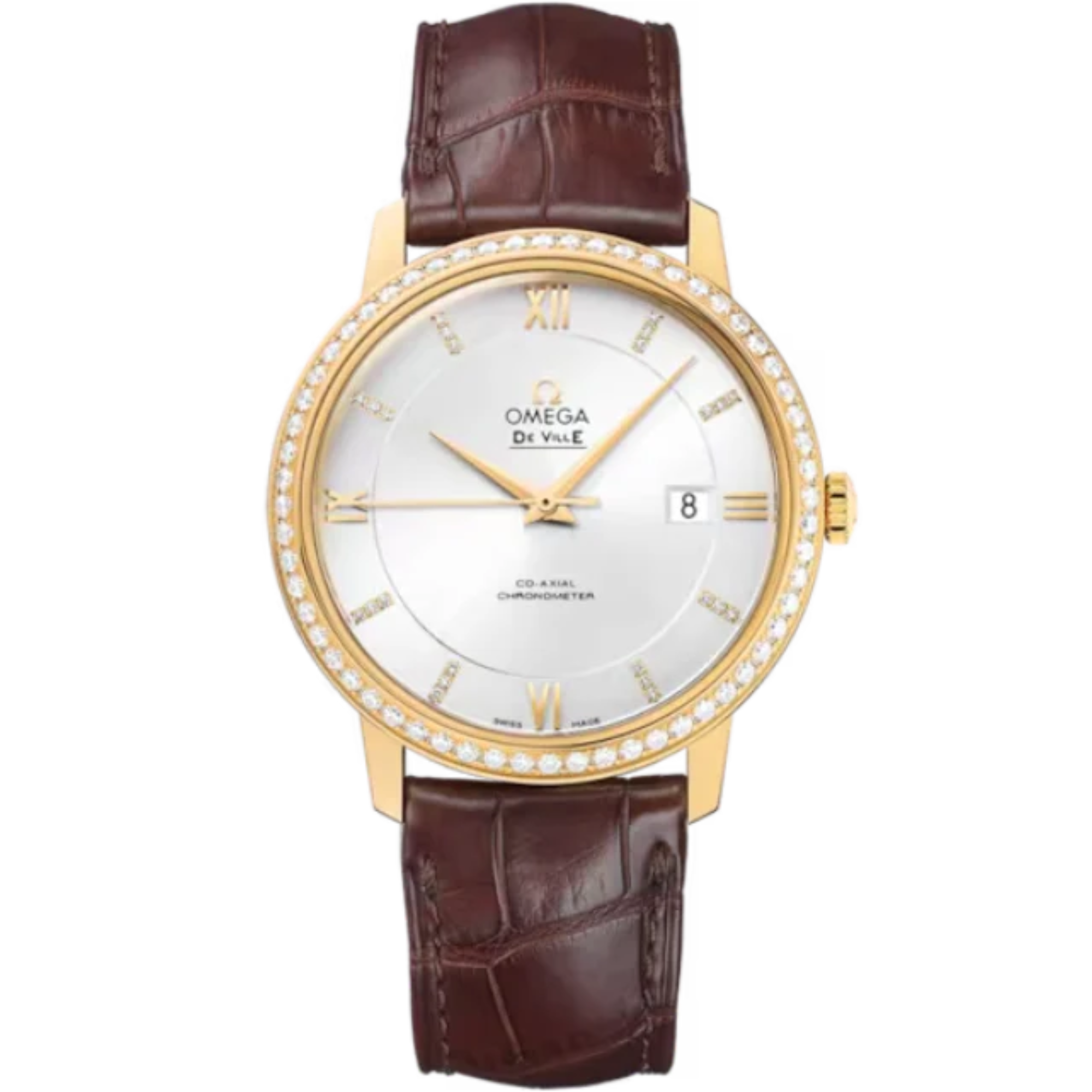 DE VILLE PRESTIGE 39 MM YELLOW GOLD WITH SILVER DIAL - Omega