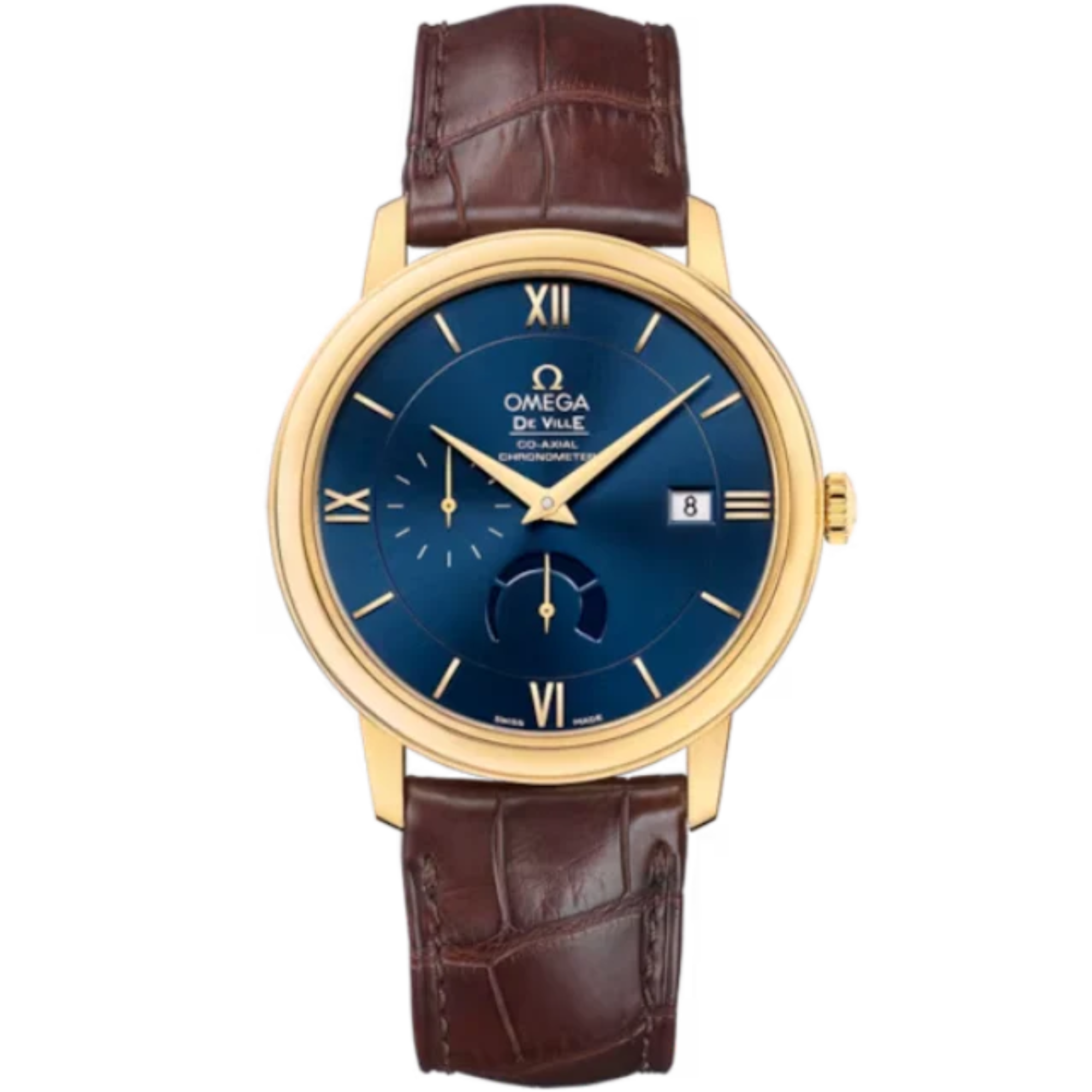 DE VILLE PRESTIGE 39 MM YELLOW GOLD WITH BLUE DIAL - Omega