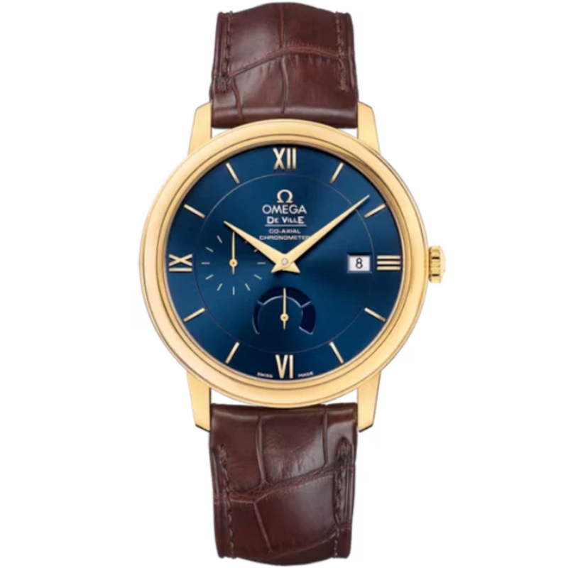 DE VILLE PRESTIGE 39 MM YELLOW GOLD WITH BLUE DIAL - Omega