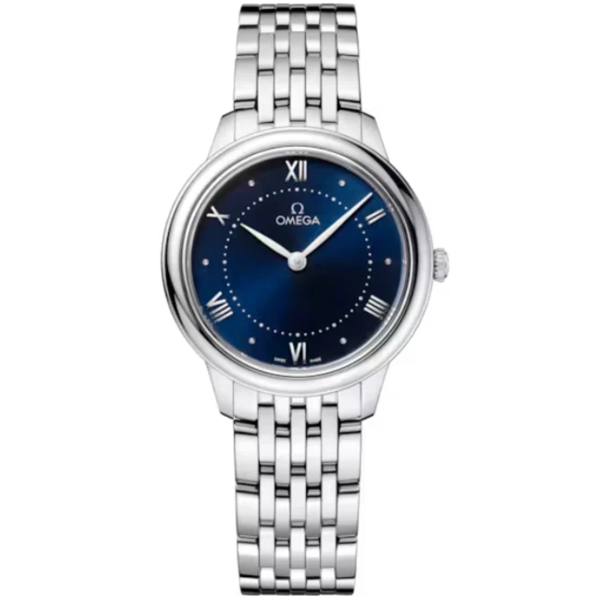 DE VILLE PRESTIGE 30 MM STAINLESS STEEL WITH BLUE DIAL - Omega