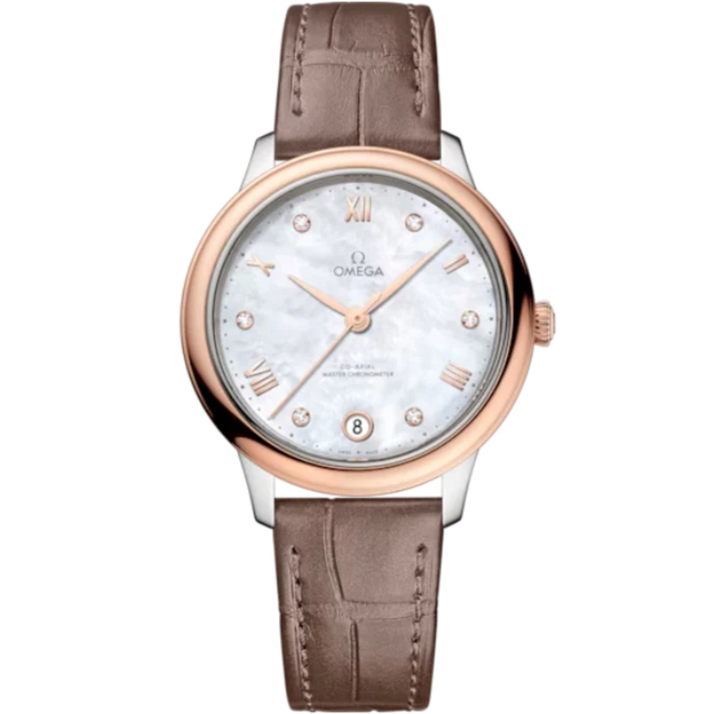 DE VILLE PRESTIGE 34 MM STAINLESS STEEL - SEDNA™ GOLD WITH MOTHER OF PEARL DIAL - Omega