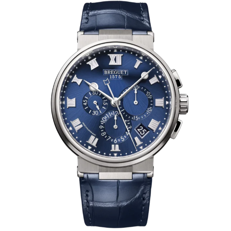 MARINE CHRONOGRAPHE 5527 42 TITANIUM WITH SUNBURST BLUE DIAL - Breguet