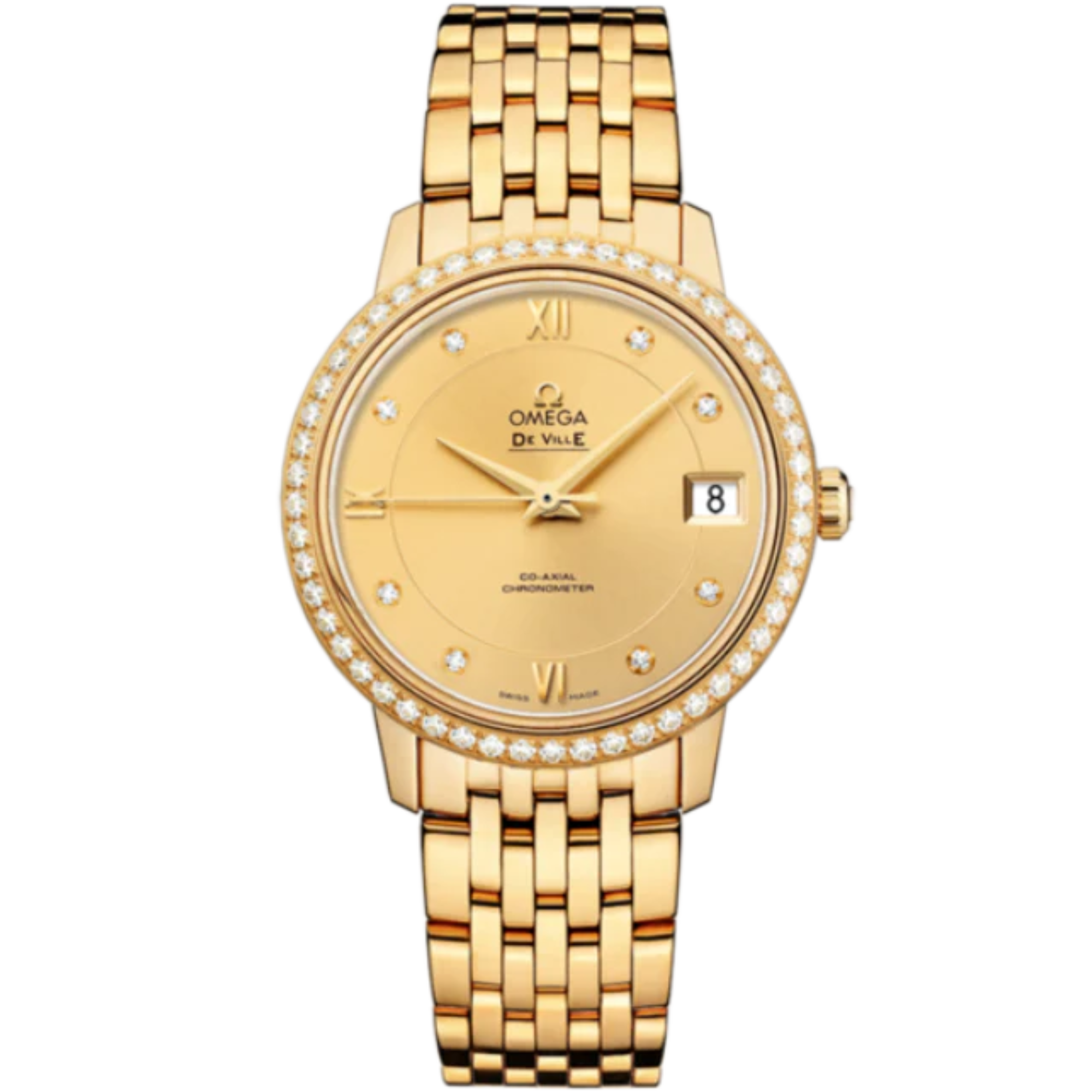 DE VILLE PRESTIGE 33 MM YELLOW GOLD WITH YELLOW DIAL - Omega