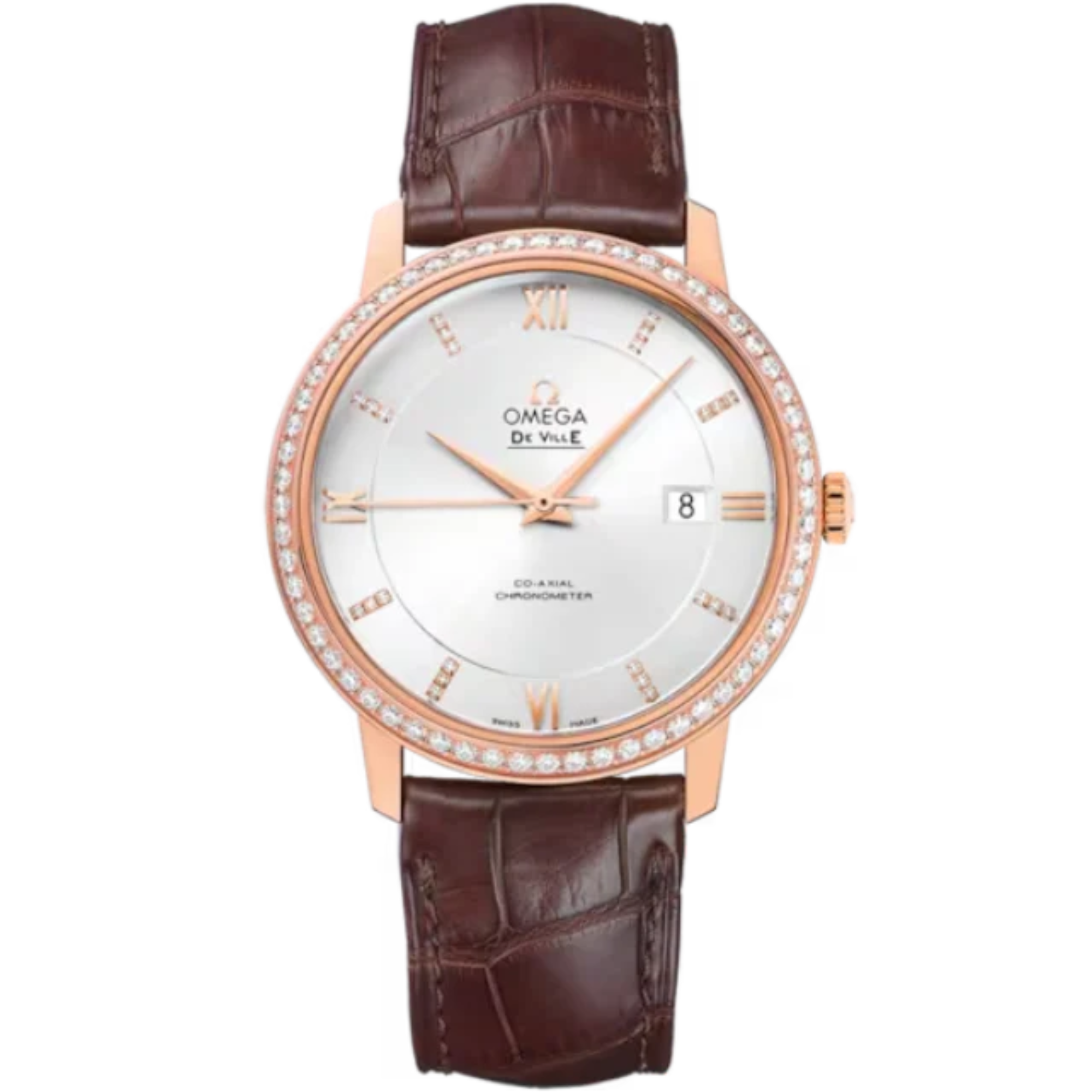 DE VILLE PRESTIGE 39 MM RED GOLD WITH SILVER DIAL - Omega