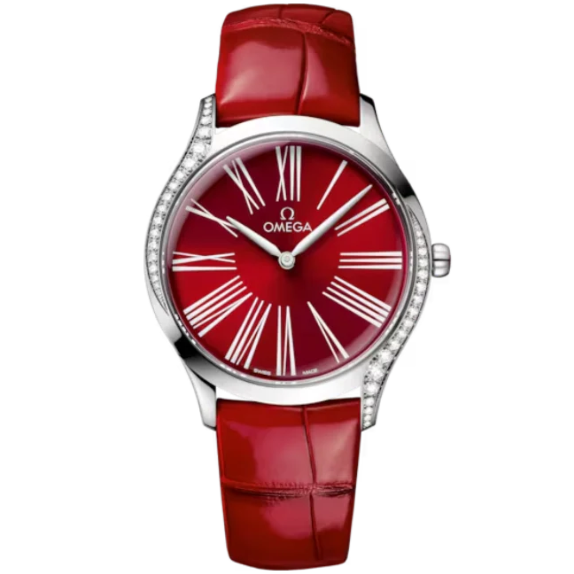 DE VILLE TRÉSOR 36 MM STAINLESS STEEL WITH RED DIAL - Omega