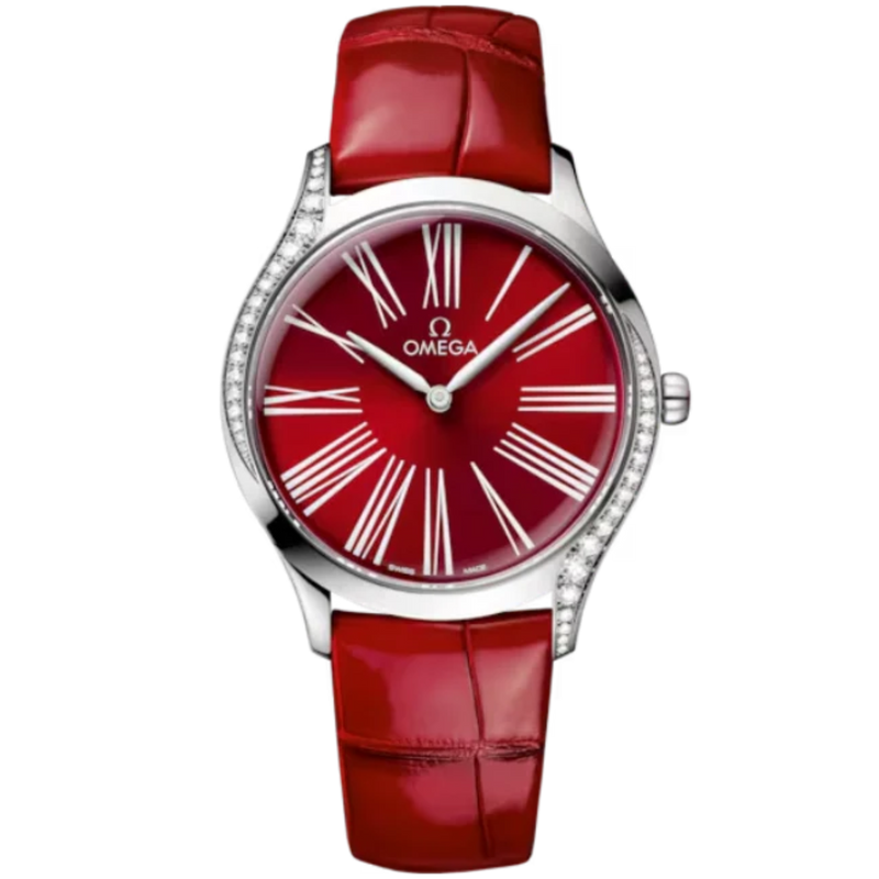 DE VILLE TRÉSOR 36 MM STAINLESS STEEL WITH RED DIAL - Omega