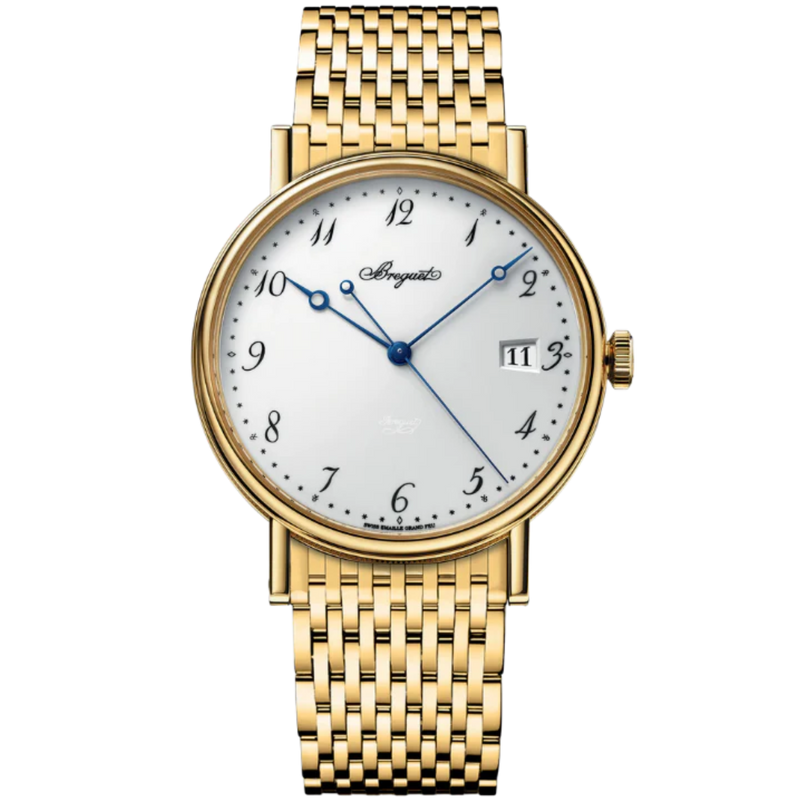 CLASSIQUE 5177 38 MM YELLOW GOLD WITH WHITE "GRAND FEU" ENAMEL DIAL - Breguet