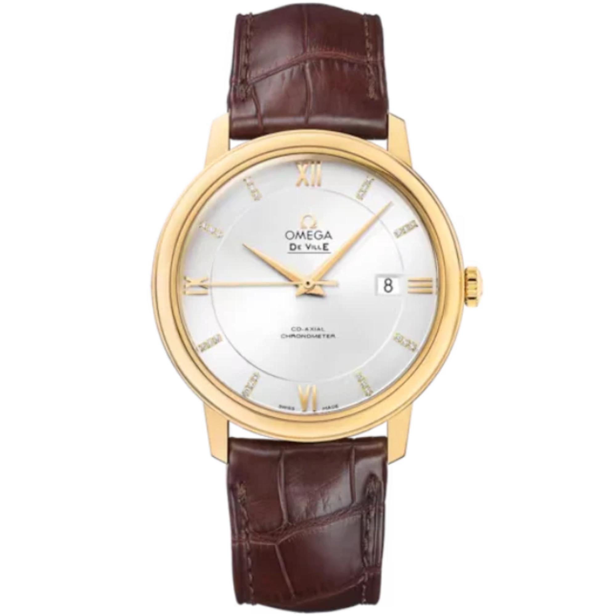 DE VILLE PRESTIGE 39 MM YELLOW GOLD WITH SILVER DIAL - Omega