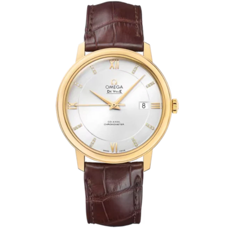 DE VILLE PRESTIGE 39 MM YELLOW GOLD WITH SILVER DIAL - Omega