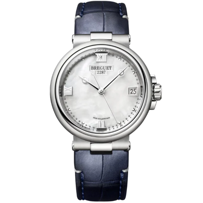 MARINE DAME 9517 34 MM STAINLESS STEEL WITH MOTHER OF PEARL DIAL - Breguet