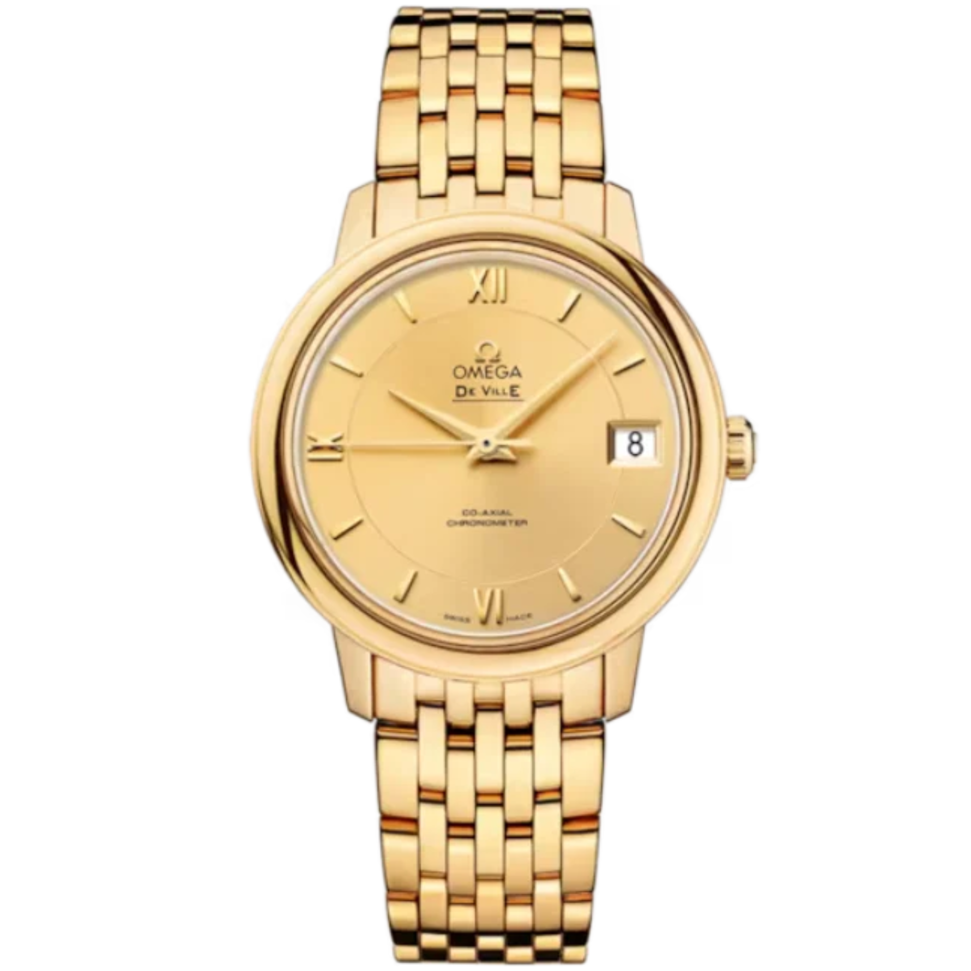 DE VILLE PRESTIGE 33 MM YELLOW GOLD WITH YELLOW DIAL - Omega