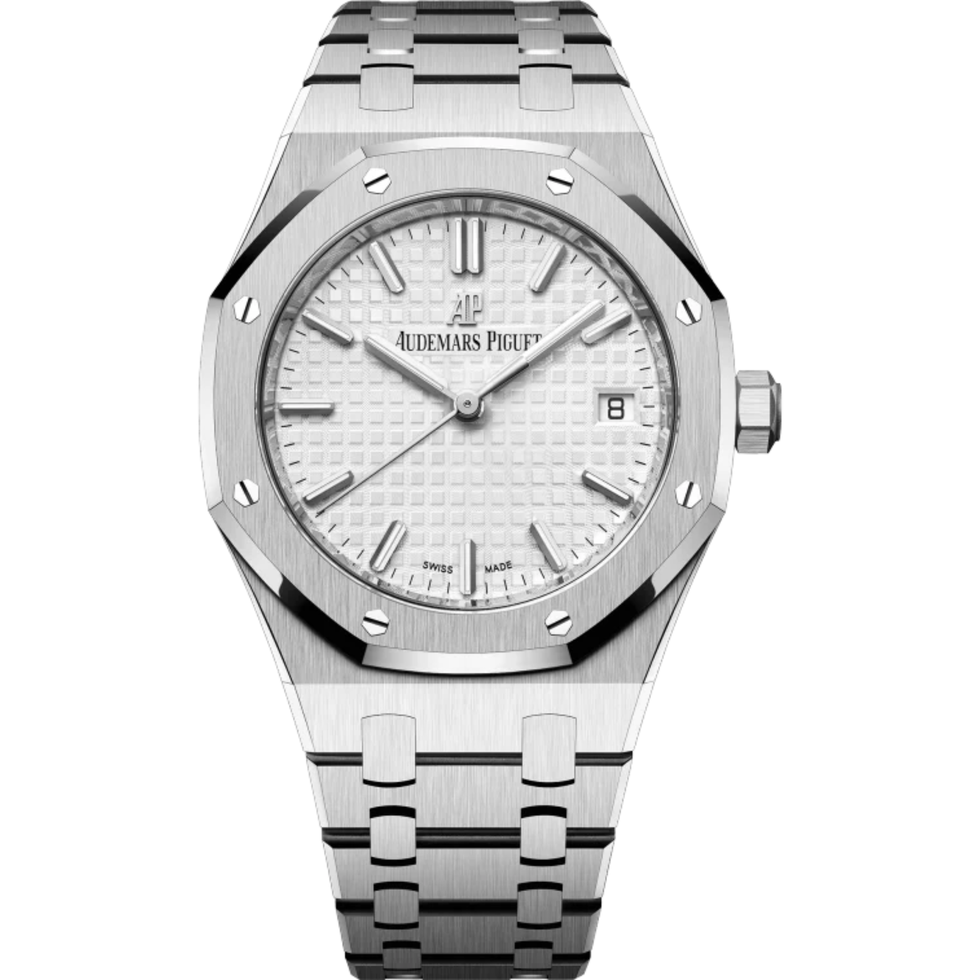 Royal Oak Selfwinding 34MM Stainless Steel Bracelet Silver-Toned Dial With Grande Tapisserie Pattern Stainless Steel Case - Audemars Piguet