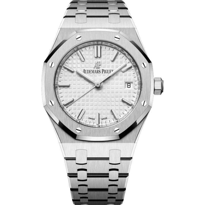 Royal Oak Selfwinding 34MM Stainless Steel Bracelet Silver-Toned Dial With Grande Tapisserie Pattern Stainless Steel Case - Audemars Piguet