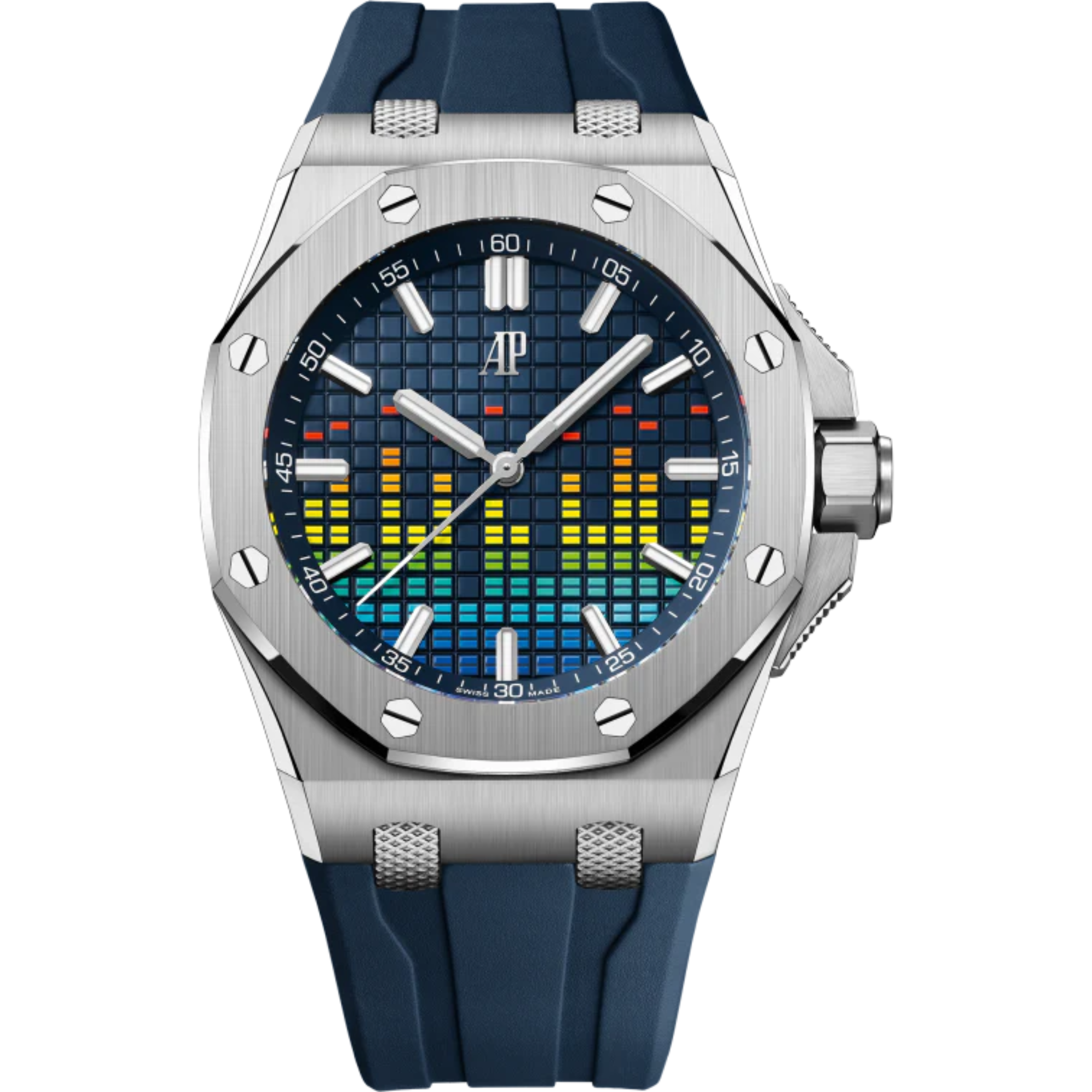 Royal Oak Offshore Selfwinding - Music Edition 43MM Blue Rubber Strap Blue Dial With Printed VU Meter Titanium Case - Audemars Piguet