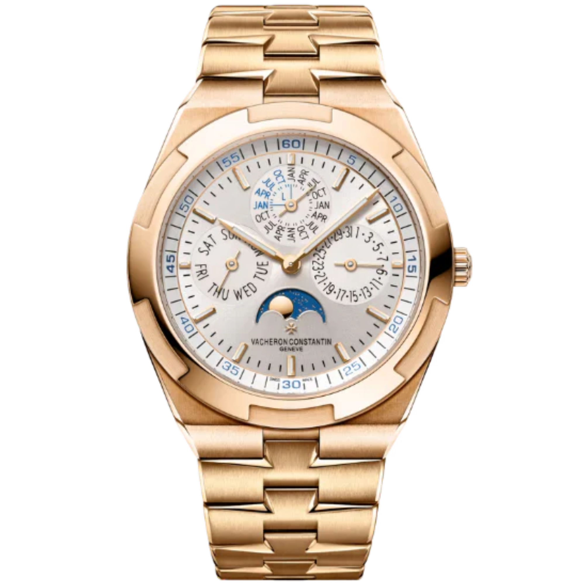 OVERSEAS PERPETUAL CALENDAR ULTRA-THIN 41 MM PINK GOLD WITH WHITE METAL DIAL - Vacheron Constantin