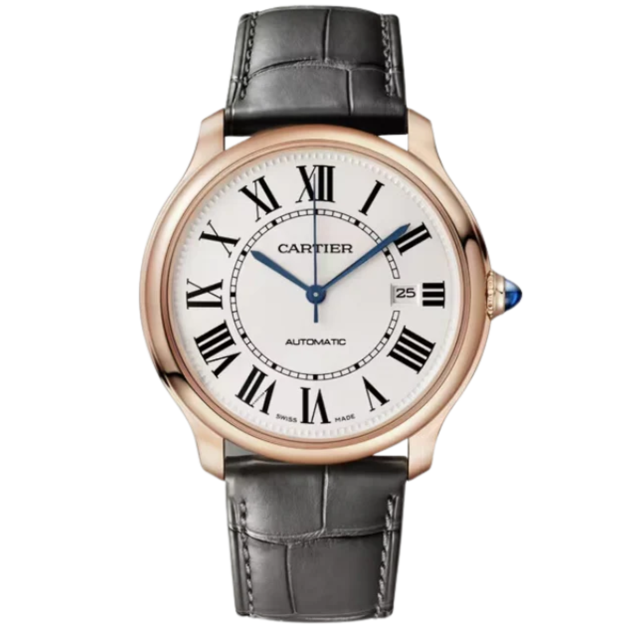 RONDE LOUIS CARTIER 40 MM 18K ROSE GOLD WITH SANDBLASTED BEIGE DIAL - Cartier