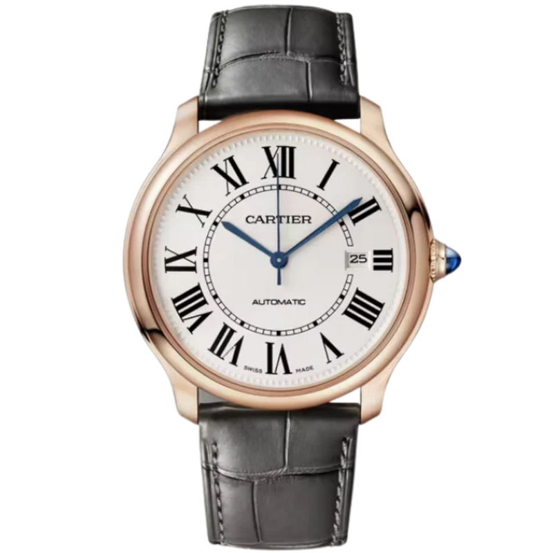 RONDE LOUIS CARTIER 40 MM 18K ROSE GOLD WITH SANDBLASTED BEIGE DIAL - Cartier