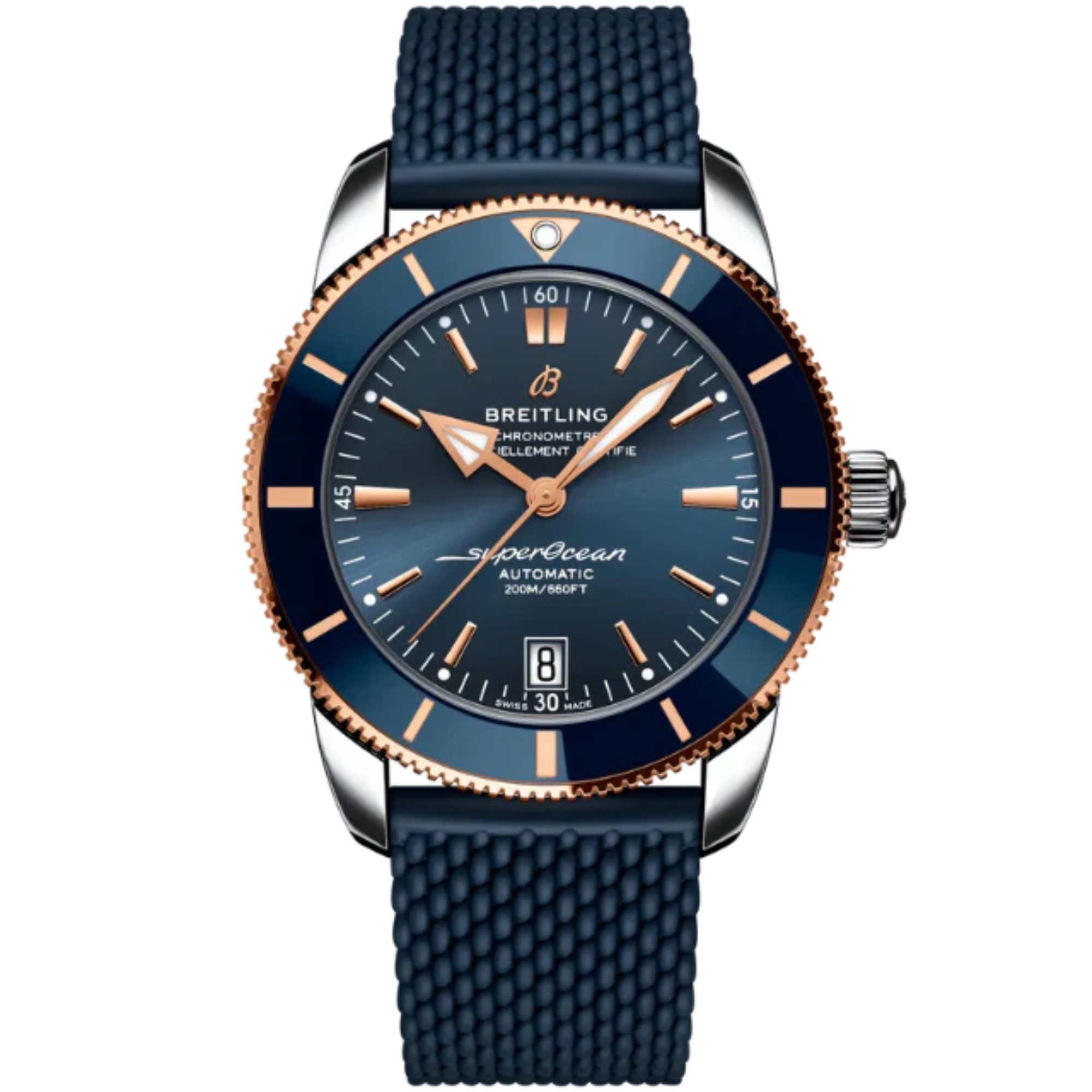 SUPEROCEAN HERITAGE B20 AUTOMATIC 42 MM STAINLESS STEEL & 18K ROSE GOLD WITH BLUE DIAL - Breitling