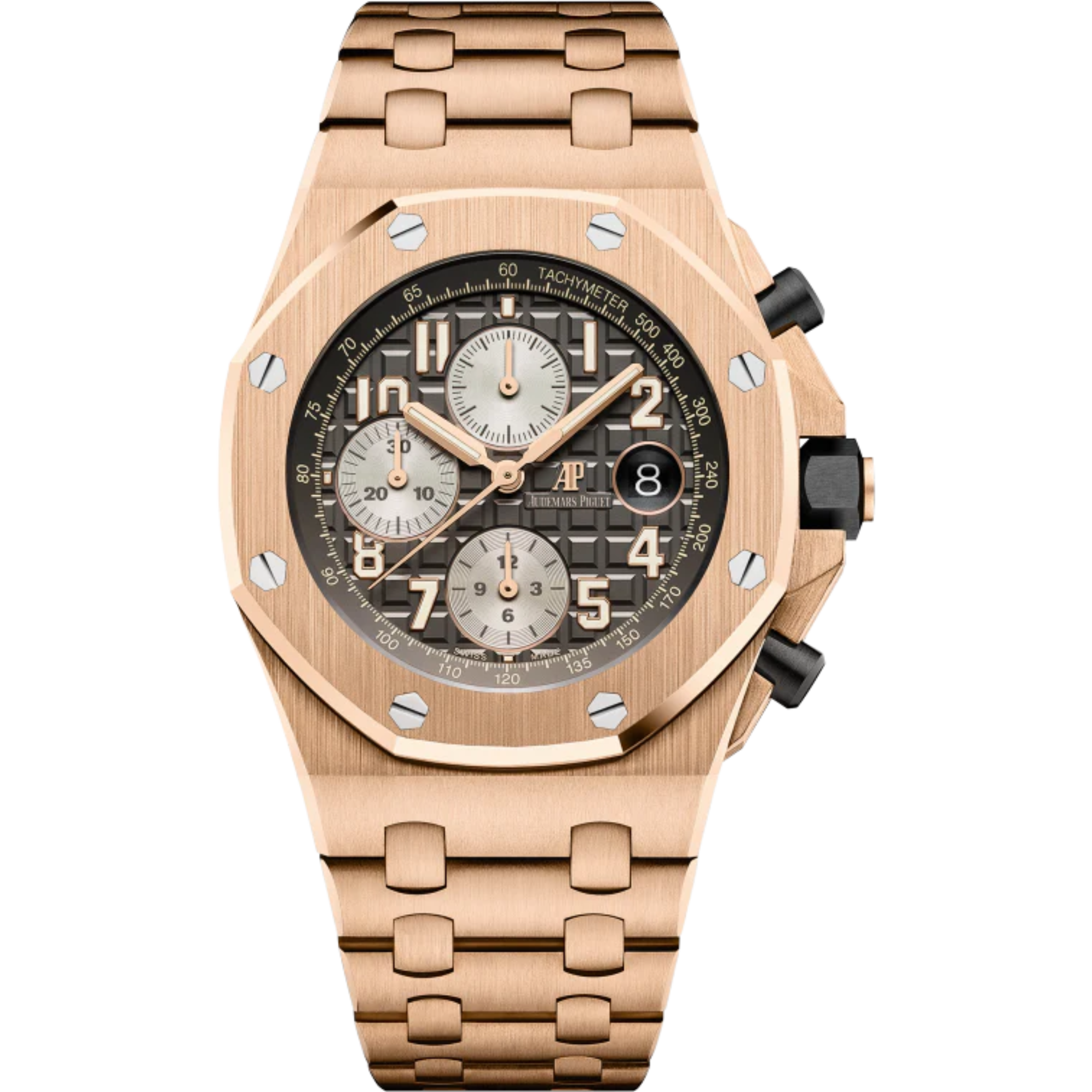 Royal Oak Offshore Selfwinding Chronograph 42MM 18-Carat Pink Gold Bracelet Grey Ruthenium-Toned Dial With Méga Tapisserie Pattern 18-Carat Pink Gold Case - Audemars Piguet