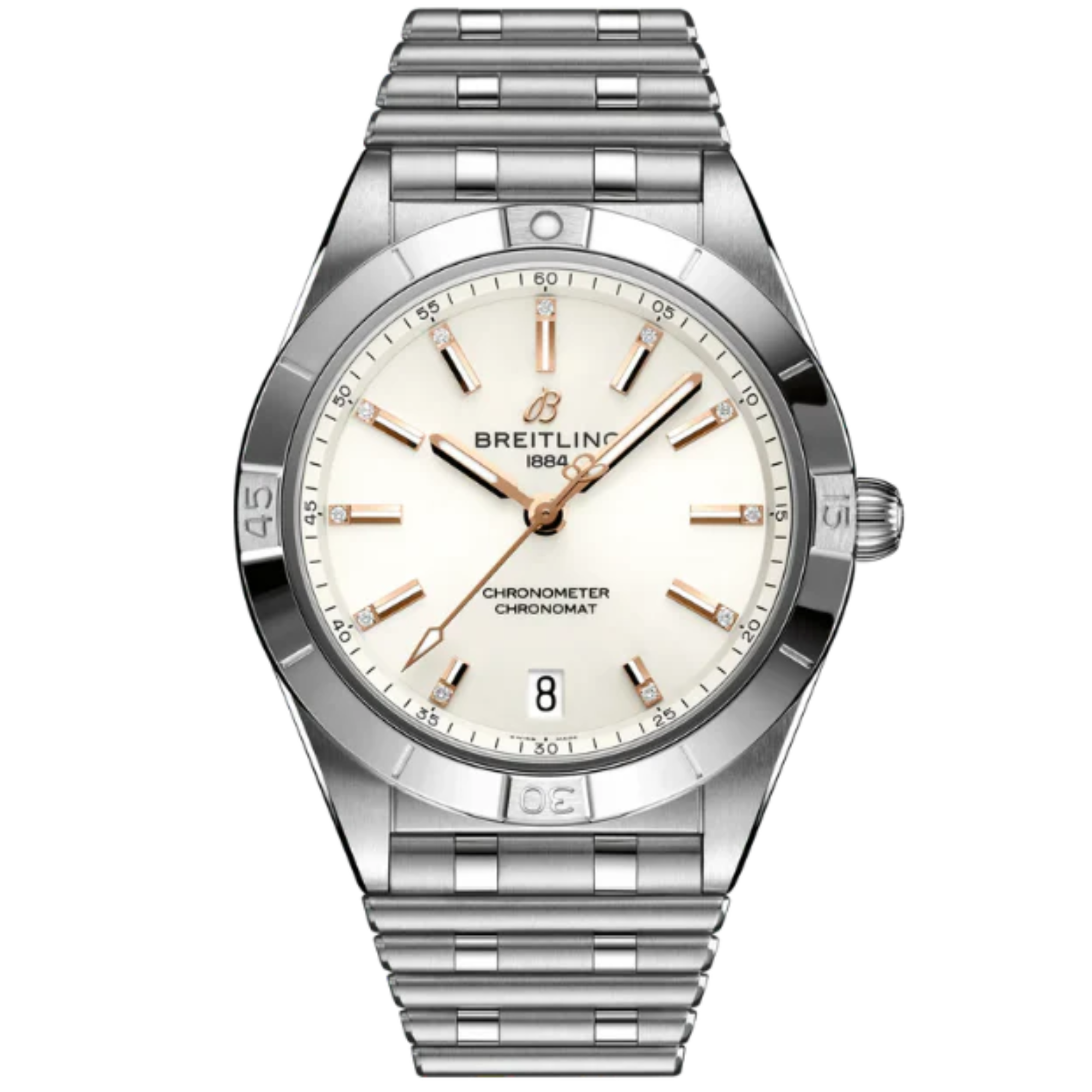 CHRONOMAT AUTOMATIC 36 MM STAINLESS STEEL WITH WHITE DIAL - Breitling
