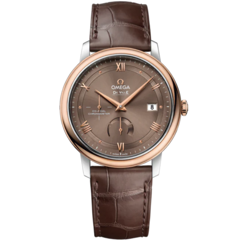 DE VILLE PRESTIGE 39 MM STAINLESS STEEL - RED GOLD WITH BROWN DIAL - Omega