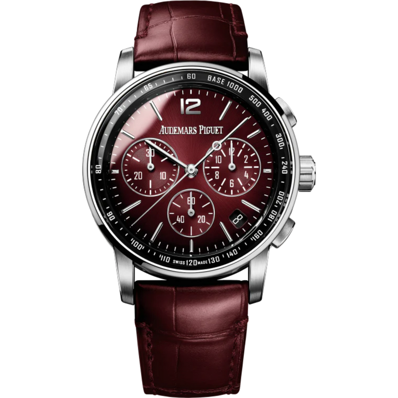Code 11.59 by Audemars Piguet 41mm Burgundy Alligator Strap Smoked Burgundy Lacquered Dial With Sunburst Pattern 18-Carat White Gold Case - Audemars Piguet
