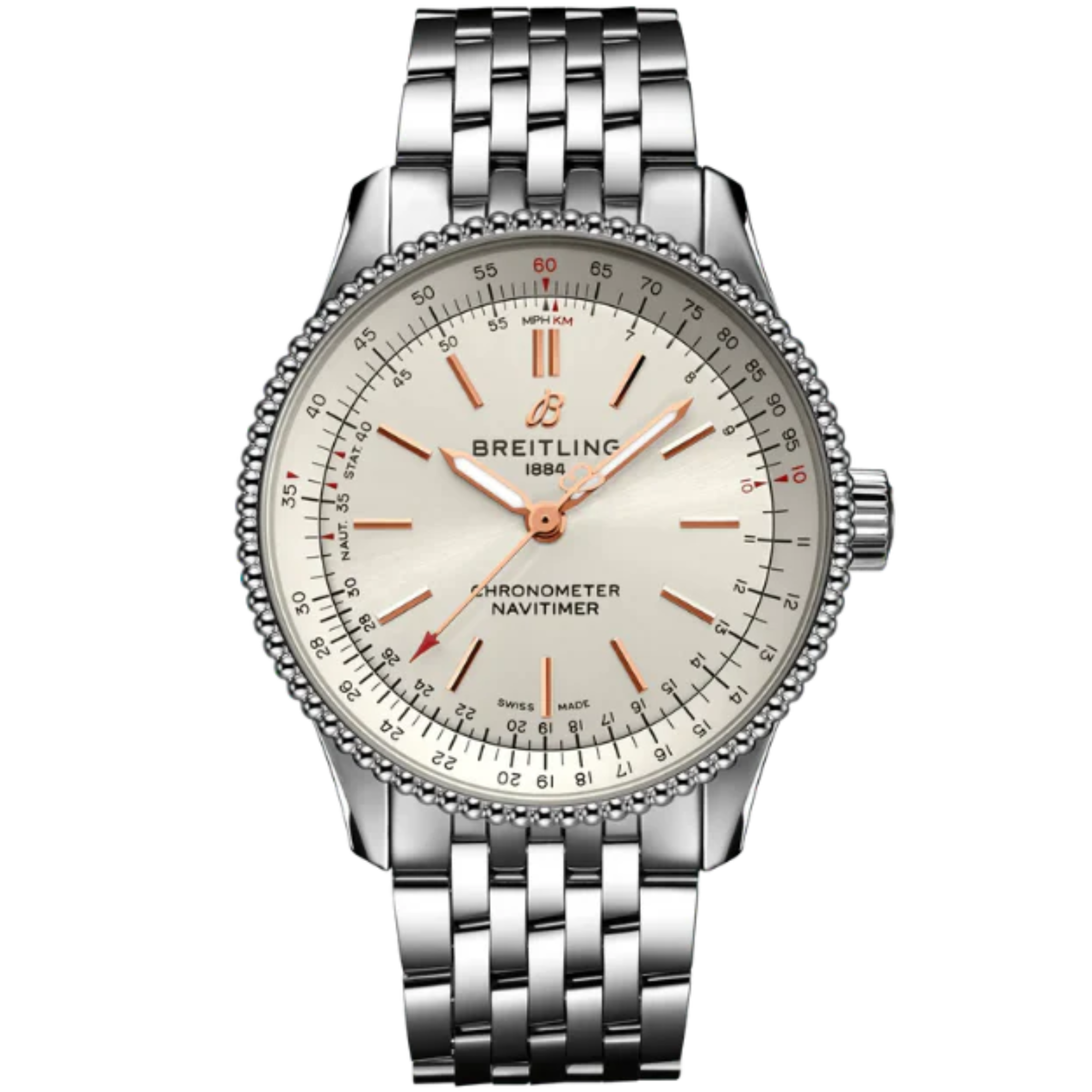 NAVITIMER AUTOMATIC 35 MM STAINLESS STEEL WITH CREAM DIAL - Breitling