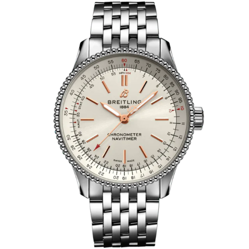 NAVITIMER AUTOMATIC 35 MM STAINLESS STEEL WITH CREAM DIAL - Breitling