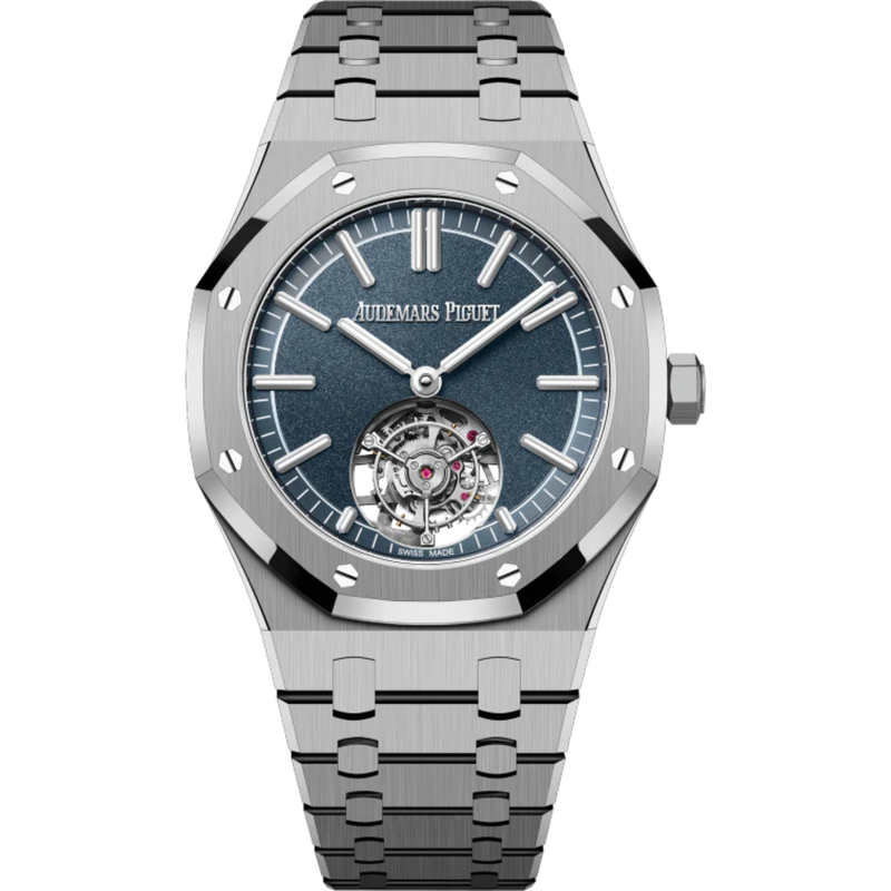 Royal Oak Selfwinding Flying Tourbillon 50th Anniversary 41MM Titanium Bracelet Sandblasted Smoked Blue Dial Titanium Case - Audemars Piguet