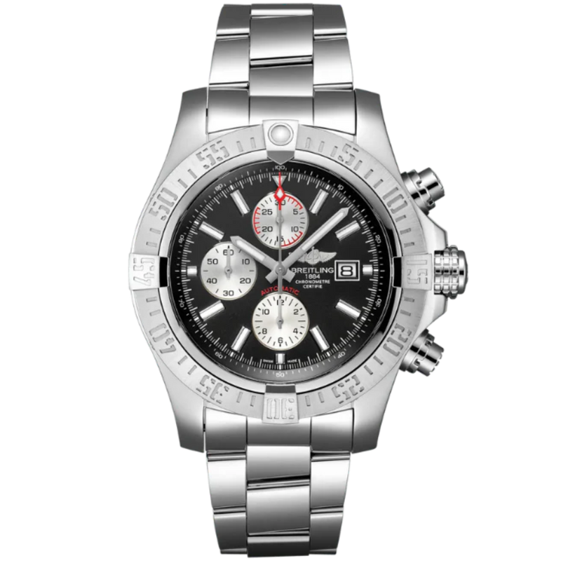 SUPER AVENGER II 48 MM STAINLESS STEEL WITH BLACK DIAL - Breitling