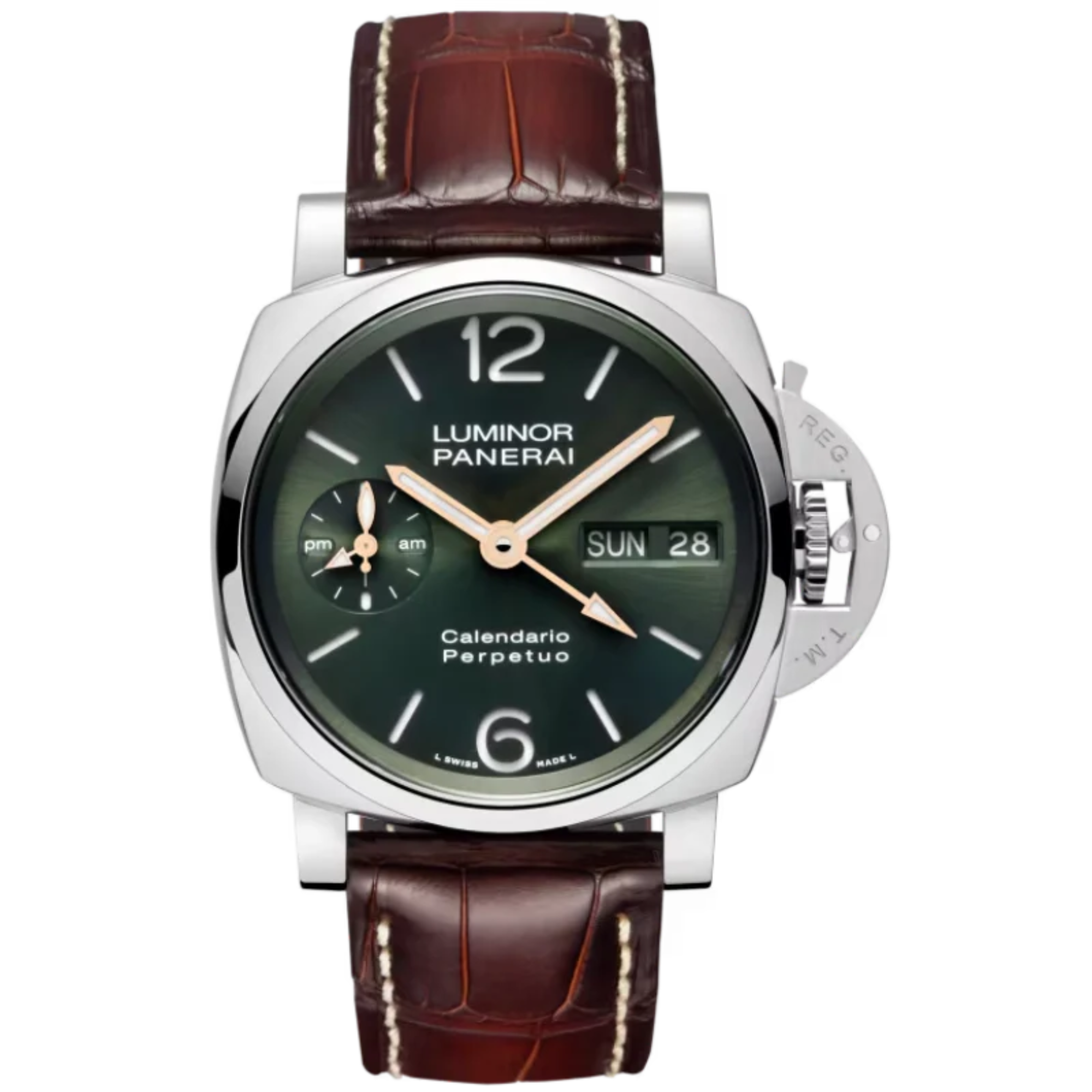 LUMINOR PERPETUAL CALENDAR PAM00715 44 MM PLATINUMTECH™ WITH GREEN DIAL - Panerai