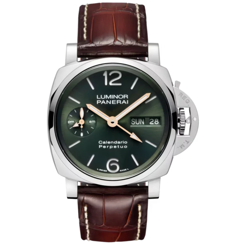 LUMINOR PERPETUAL CALENDAR PAM00715 44 MM PLATINUMTECH™ WITH GREEN DIAL - Panerai