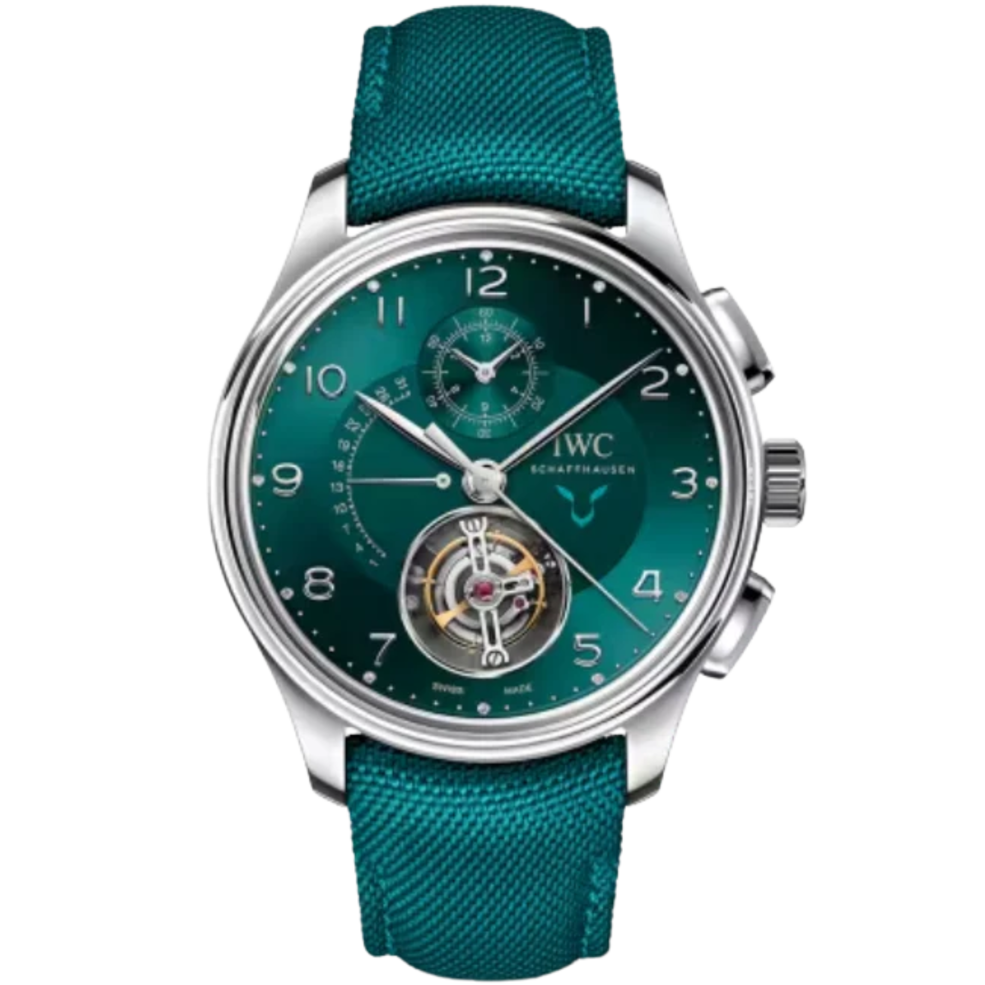 PORTUGIESER TOURBILLON RETROGRADE CHRONOGRAPH LEWIS HAMILTON 42 MM PLATINUM WITH GREEN DIAL - IWC
